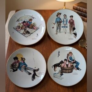 MCM Norman Rockwell Four Seasons 1972 Limited Edition Plates Set